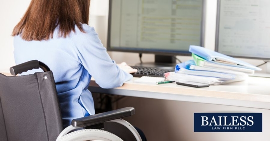 employee on wheelchair working
